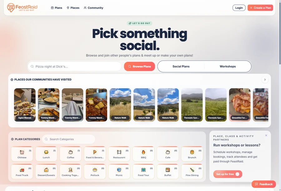 FeastRaid website interface