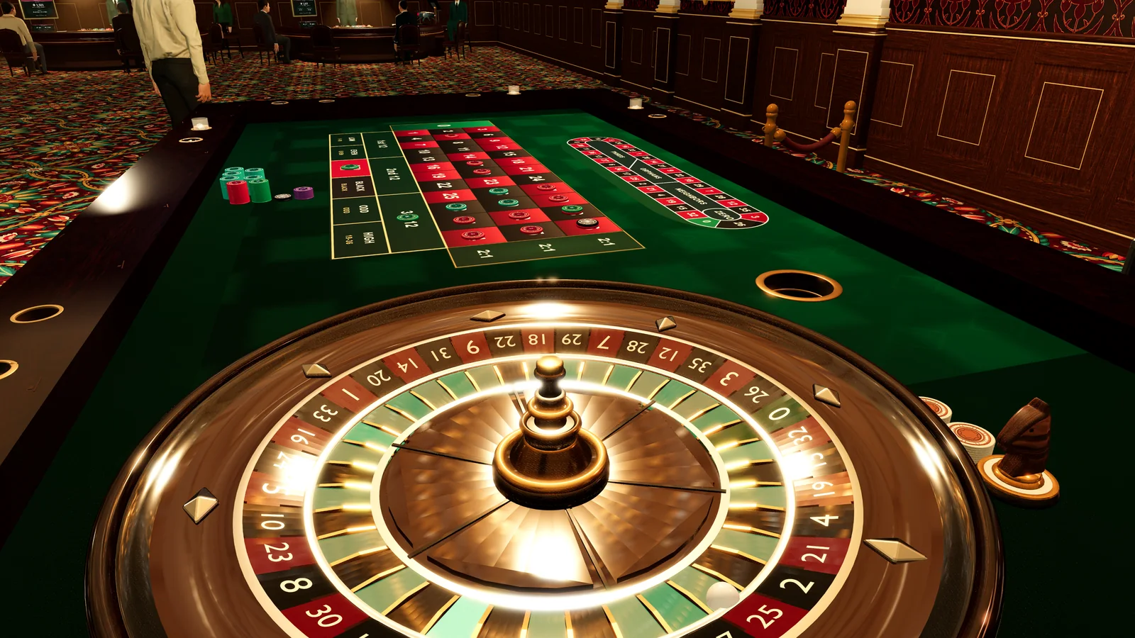 The European roulette table and betting layout in Turkish Casino Simulator